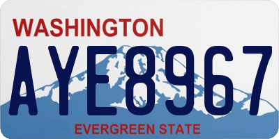 WA license plate AYE8967