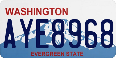 WA license plate AYE8968