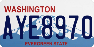 WA license plate AYE8970