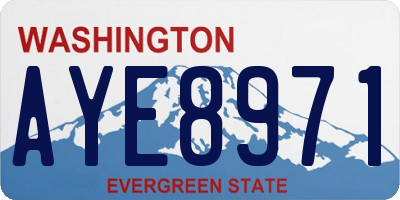 WA license plate AYE8971