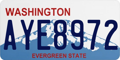 WA license plate AYE8972