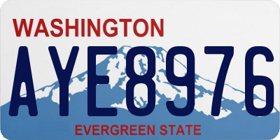 WA license plate AYE8976