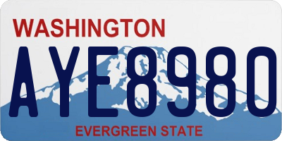 WA license plate AYE8980
