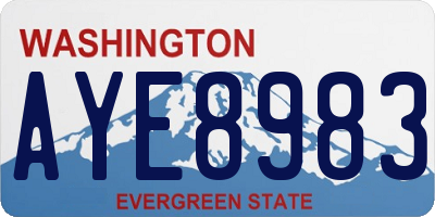 WA license plate AYE8983