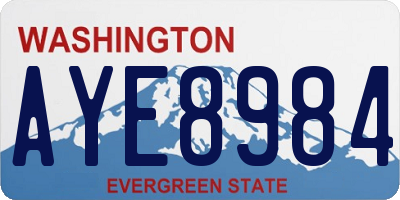 WA license plate AYE8984