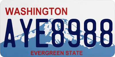 WA license plate AYE8988