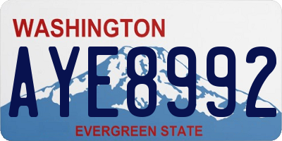 WA license plate AYE8992