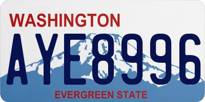 WA license plate AYE8996