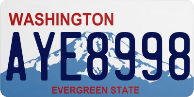 WA license plate AYE8998