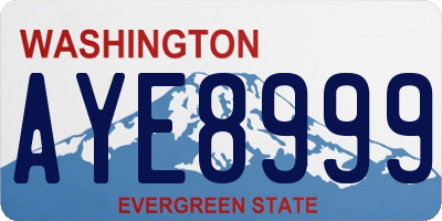 WA license plate AYE8999