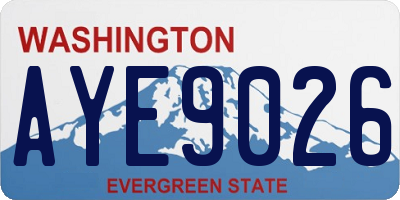 WA license plate AYE9026