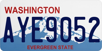 WA license plate AYE9052