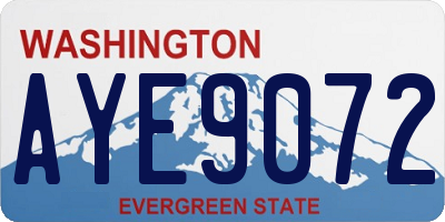 WA license plate AYE9072