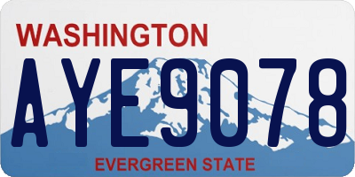 WA license plate AYE9078