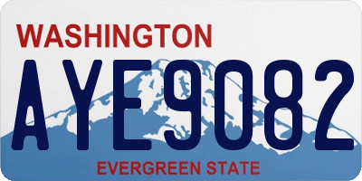 WA license plate AYE9082
