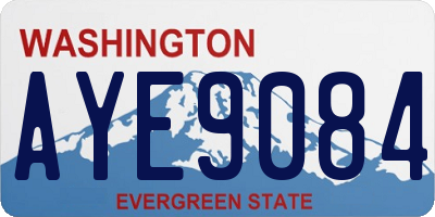 WA license plate AYE9084