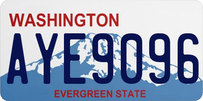 WA license plate AYE9096
