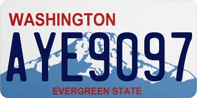 WA license plate AYE9097