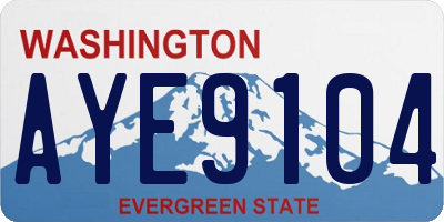 WA license plate AYE9104