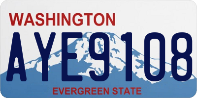 WA license plate AYE9108