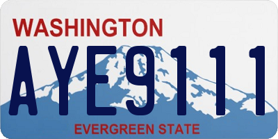 WA license plate AYE9111
