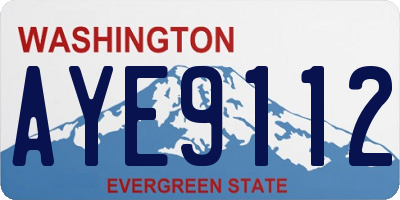 WA license plate AYE9112