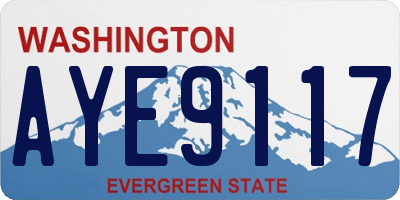 WA license plate AYE9117