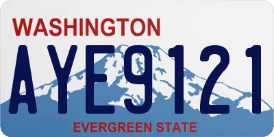 WA license plate AYE9121
