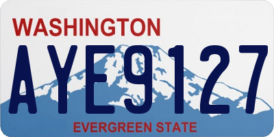 WA license plate AYE9127