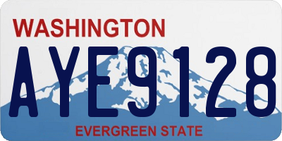 WA license plate AYE9128