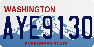 WA license plate AYE9130