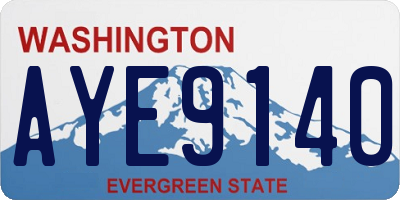 WA license plate AYE9140