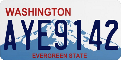 WA license plate AYE9142