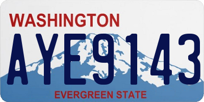 WA license plate AYE9143