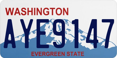 WA license plate AYE9147