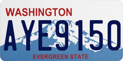 WA license plate AYE9150