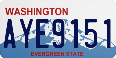 WA license plate AYE9151