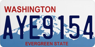 WA license plate AYE9154