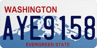 WA license plate AYE9158