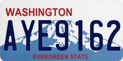 WA license plate AYE9162