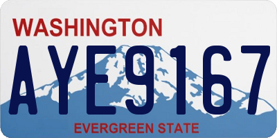 WA license plate AYE9167