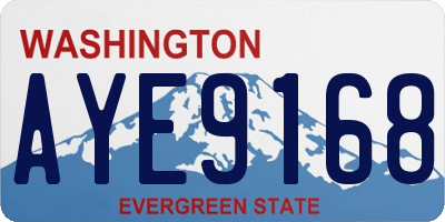 WA license plate AYE9168