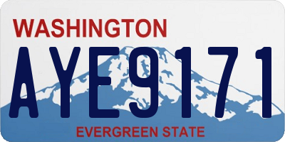 WA license plate AYE9171