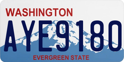 WA license plate AYE9180