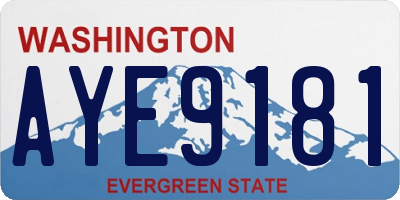 WA license plate AYE9181