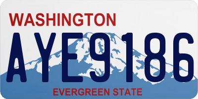 WA license plate AYE9186