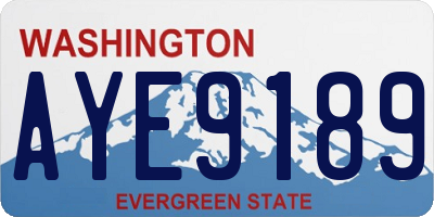 WA license plate AYE9189