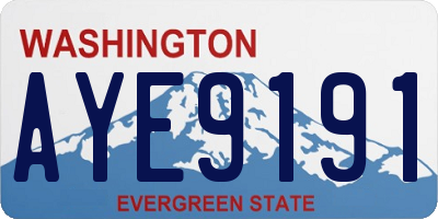 WA license plate AYE9191