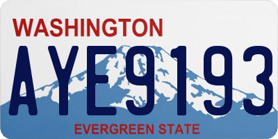 WA license plate AYE9193