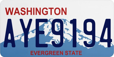 WA license plate AYE9194